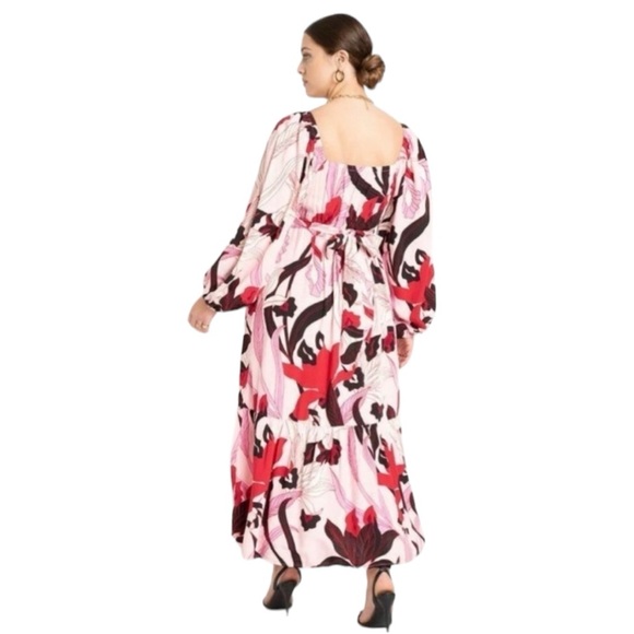 Eloquii Tropical Wrap Bodice Maxi Dress sz 20 NWT Pink Black - Picture 2 of 12